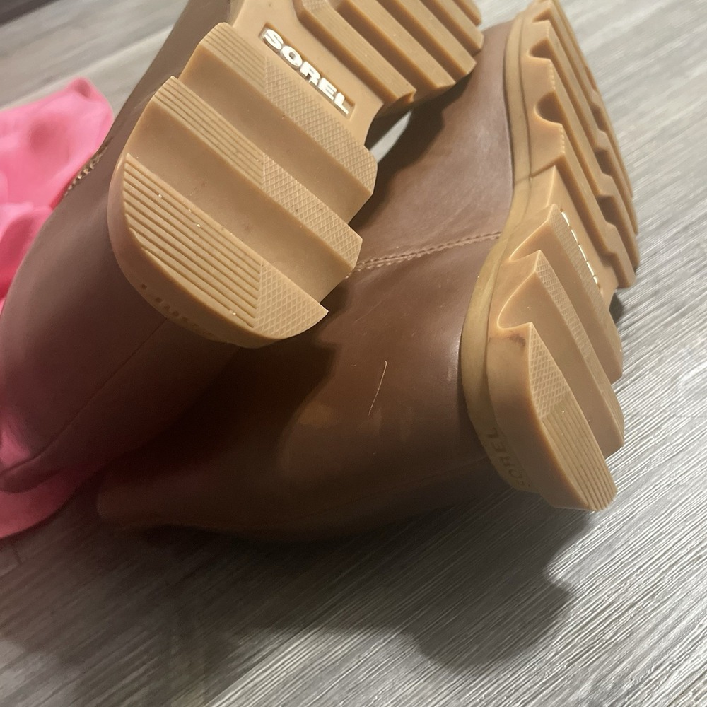 SOREL NL4371-245 Joan of Arctic Wedge III Zip Chelsea Boot Sz 8 Hazelnut Brown - Picture 12 of 12